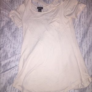 White flowy cross cross back top